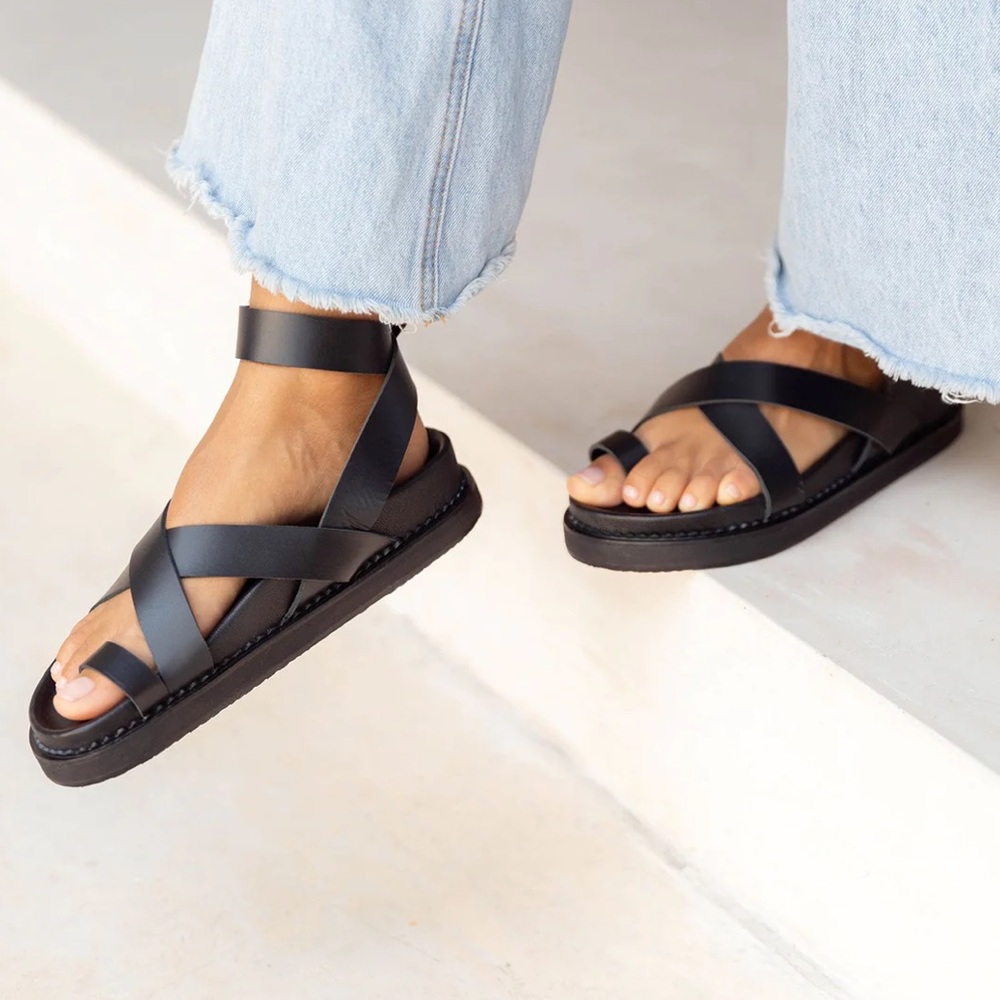 Liberté Bronte Sandal - Black Leather - 39 (Brand New!)